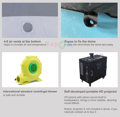 Sayok Impresión digital de 6 m Planetario móvil domo carpa de astronomía inflable portátil para escuelas