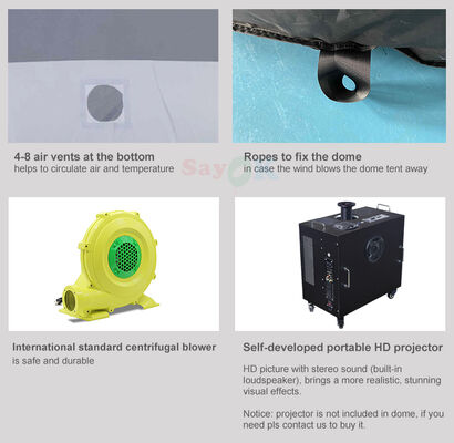 7m Cúpula de planetario de aire inflable Cúpula de proyección inflable Tienda para astronomía escolar