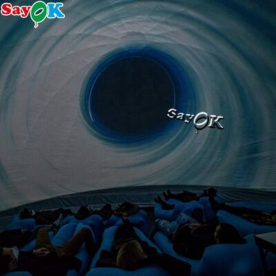 Carpa domo de proyección negra Cine inflable Planetario móvil para la escuela