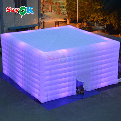 Sayok Blanco Impermeable Tejido de Oxford Gran Cubo Inflatable Tienda LED para Fiesta al aire libre Eventos de 100 personas