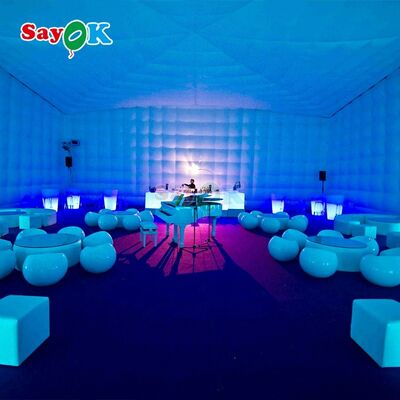Sayok Carpa Cubo Inflable con Luces LED de 20x10m, Portátil e Impermeable de Tela Oxford para Fiestas, Eventos y Alquiler en Clubes