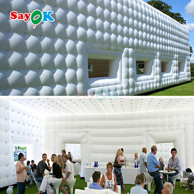 Sayok Pabellón de lona de PVC blanca de 10x20 metros, carpa cúbica inflable para eventos de 200 personas