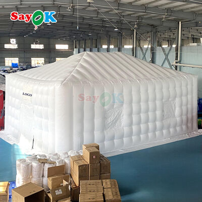 Sayok Pabellón de lona de PVC blanca de 10x20 metros, carpa cúbica inflable para eventos de 200 personas