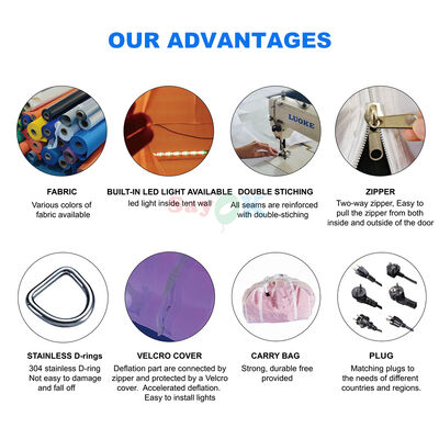 Carpa publicitaria grande Sayok para eventos al aire libre, bodas, clubes y fiestas para 200 personas con LED