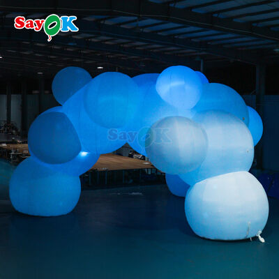 Gran tienda de aire inflable en forma de nube de 12 m x 7 m con iluminación LED y logotipo personalizable para eventos al aire libre