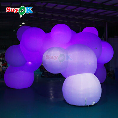 Gran tienda de aire inflable en forma de nube de 12 m x 7 m con iluminación LED y logotipo personalizable para eventos al aire libre