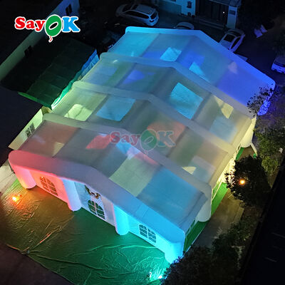 Tienda de campaña inflable gigante para exteriores resistente a la intemperie con iluminación LED para eventos de 300 personas