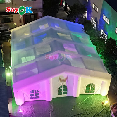 Tienda de campaña inflable gigante para exteriores resistente a la intemperie con iluminación LED para eventos de 300 personas