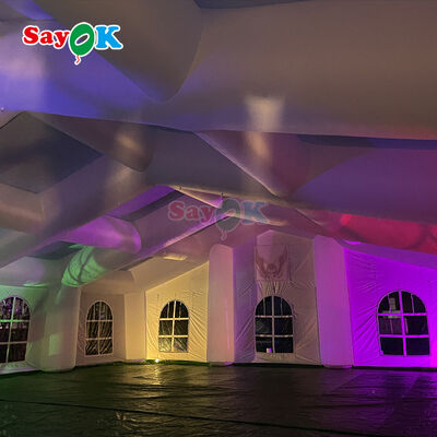 Tienda de campaña inflable gigante para exteriores resistente a la intemperie con iluminación LED para eventos de 300 personas