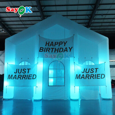Tienda de aire inflable LED portátil con tela de Oxford resistente al agua y al UV para eventos al aire libre