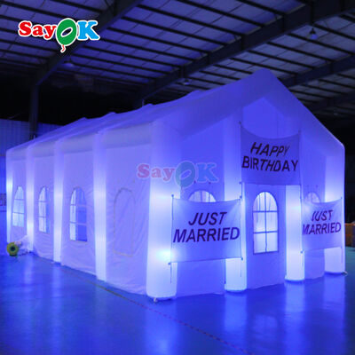 Tienda de aire inflable LED portátil con tela de Oxford resistente al agua y al UV para eventos al aire libre