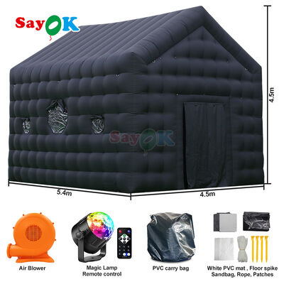 Tienda de discoteca inflable portátil con tela Oxford impermeable, iluminación LED personalizable y montaje rápido para eventos al aire libre