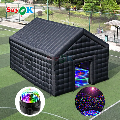 8m x 6m x 5mH Carpa Disco Inflable Negra Tienda de Noche Portátil Impermeable Resistente a UV para Eventos al Aire Libre