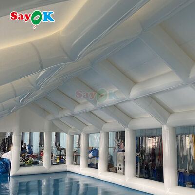 Carpa inflable de PVC hermética personalizada para fiestas en la piscina y eventos al aire libre con material ignífugo