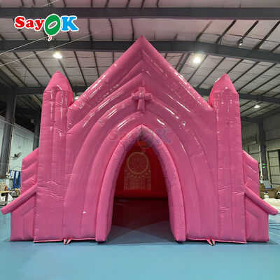 Carpa inflable personalizada ignífuga y resistente a los rayos UV de color rosa para eventos de bodas al aire libre
