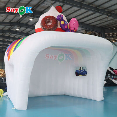 Tienda de aire inflable portátil impermeable y resistente a los rayos UV para publicidad de puestos de helados al aire libre