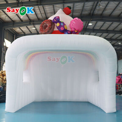 Tienda de aire inflable portátil impermeable y resistente a los rayos UV para publicidad de puestos de helados al aire libre