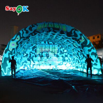 Cubierta de escenario inflable impermeable portátil con impresión personalizada y LED