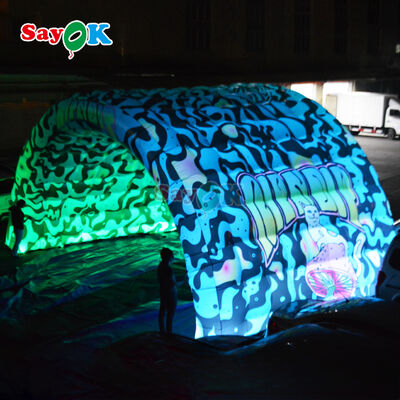 Cubierta de escenario inflable impermeable portátil con impresión personalizada y LED