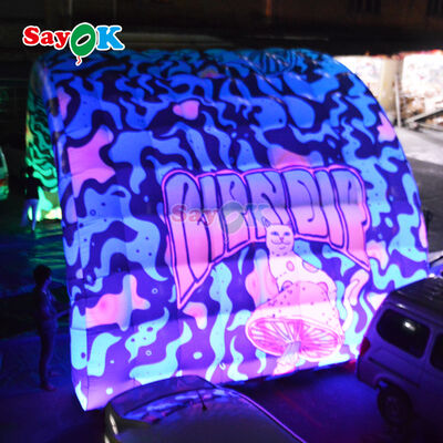 Cubierta de escenario inflable impermeable portátil con impresión personalizada y LED