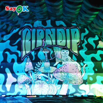 Cubierta de escenario inflable impermeable portátil con impresión personalizada y LED