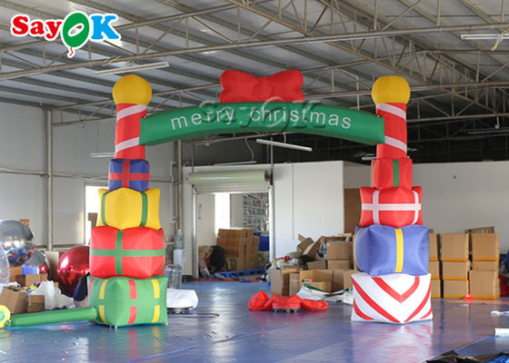 arco inflable de la Navidad de la caja de regalo de las decoraciones del día de fiesta de los 5x4m