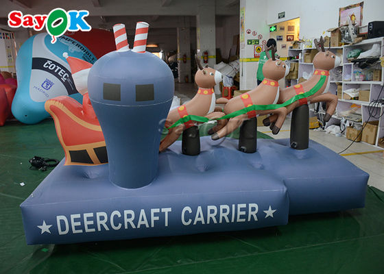 Tres renos inflables para decoración navideña