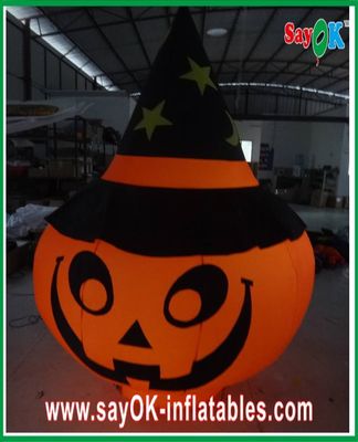 Decoración inflable grande durable de la calabaza con la naranja de iluminación llevada