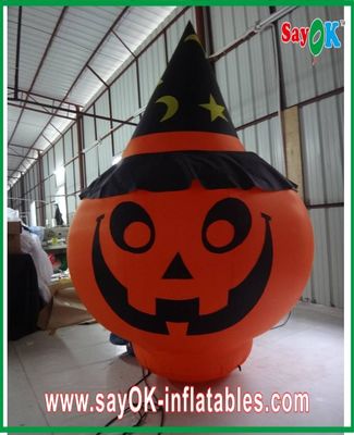 Decoración inflable grande durable de la calabaza con la naranja de iluminación llevada