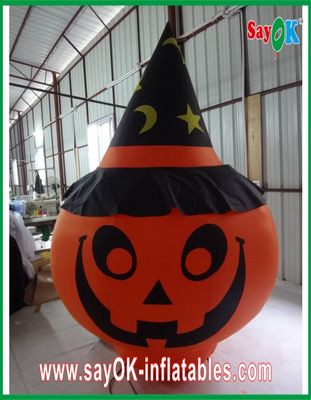 Decoración inflable grande durable de la calabaza con la naranja de iluminación llevada