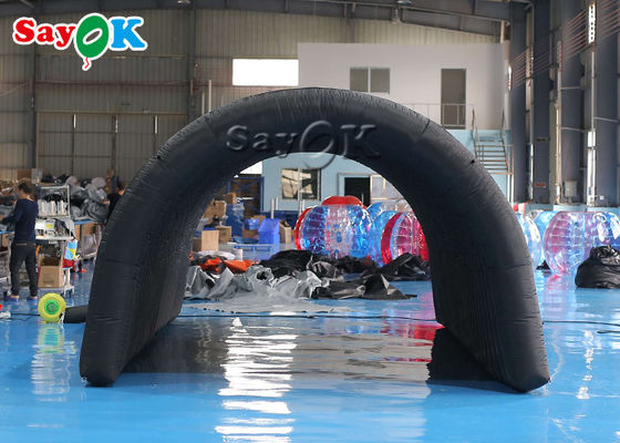 Tienda de iglú inflable Negro 210D Tejido de Oxford Tienda de túnel inflable para exposición