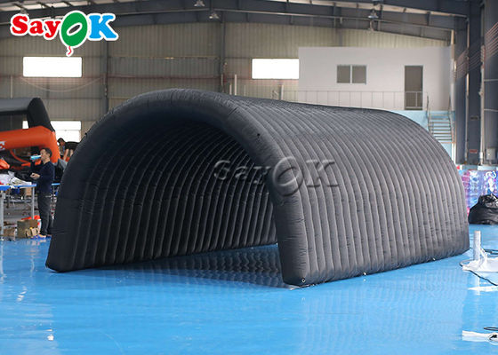 Tienda de iglú inflable Negro 210D Tejido de Oxford Tienda de túnel inflable para exposición