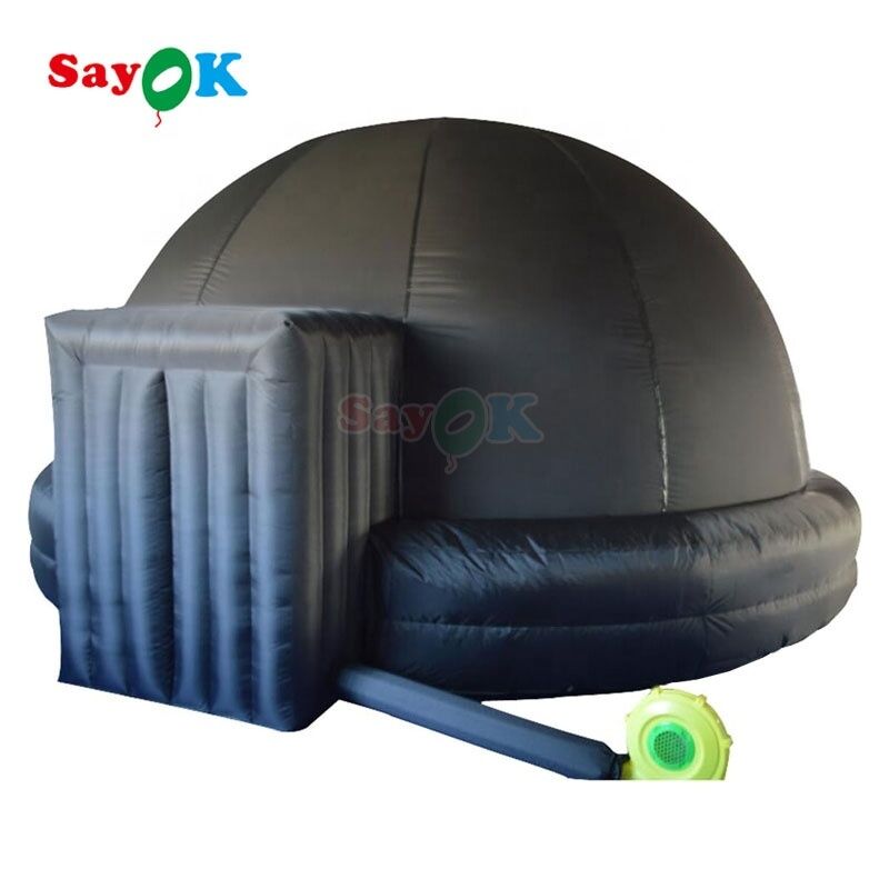 Sayok Negro 5m Planetario portátil cúpula inflable tamaño personalizado tienda de cine de astronomía inflable para eventos escolares al aire libre
