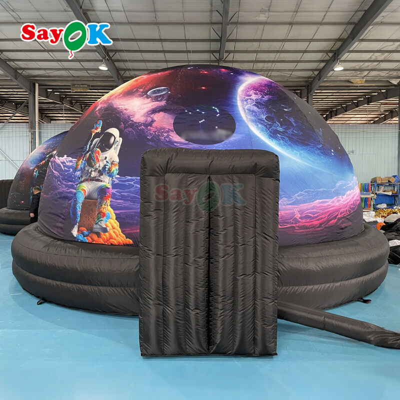 Cúpula de Planetario Inflable Portátil SAYOK de 6 m de Diámetro con Oscuridad Total del 100% y Tejido Ignífugo para Educación Astronómica Escolar