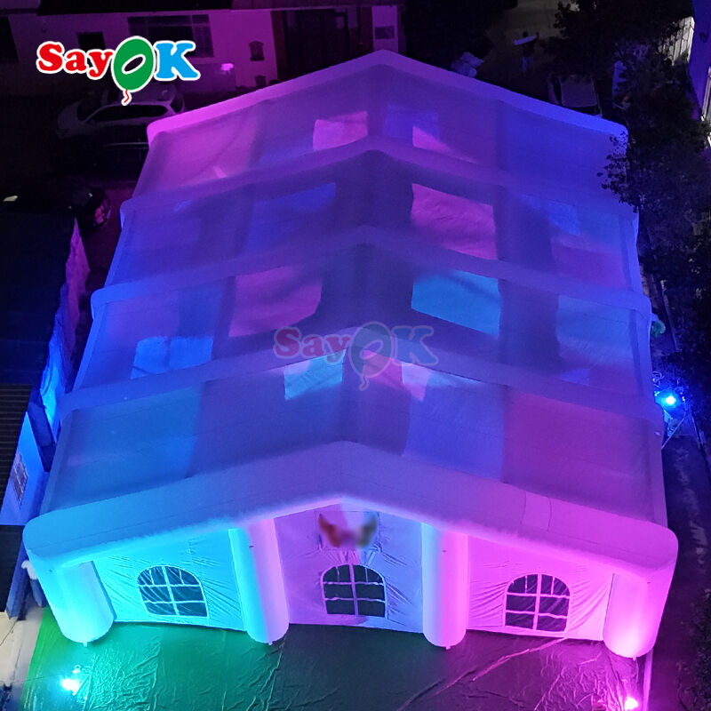 Tienda de campaña inflable gigante para exteriores resistente a la intemperie con iluminación LED para eventos de 300 personas