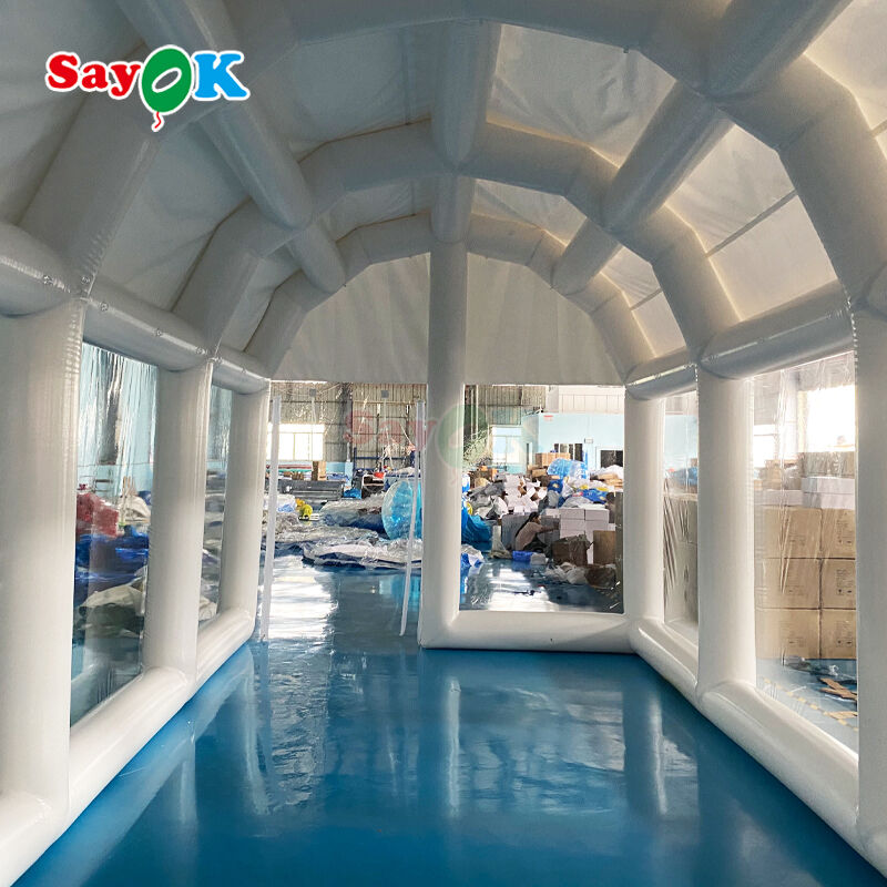 Tienda inflable de piscina de PVC impermeable, hermética y retardante de llama para eventos al aire libre