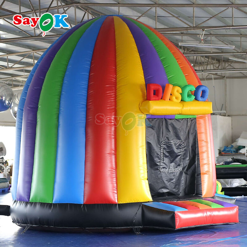 Carpa inflable tipo domo disco portátil ignífuga y resistente a los rayos UV para eventos y fiestas al aire libre