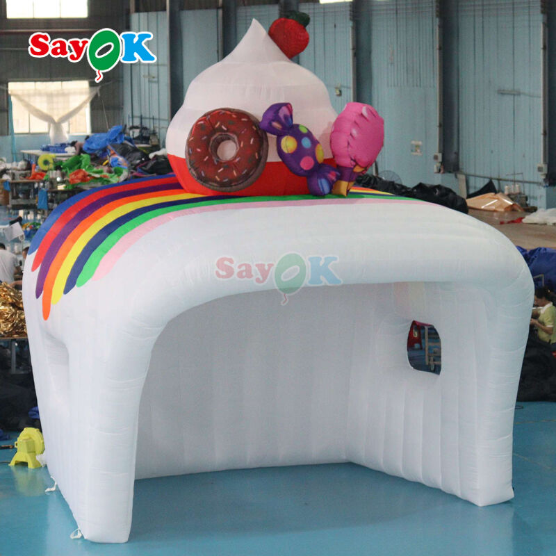 Tienda de aire inflable portátil impermeable y resistente a los rayos UV para publicidad de puestos de helados al aire libre